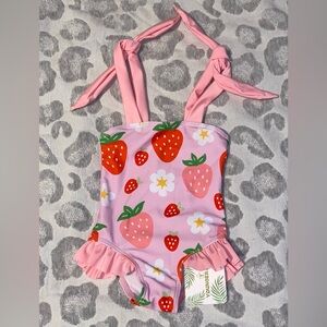 Pink Strawberry Kids Swimsuit